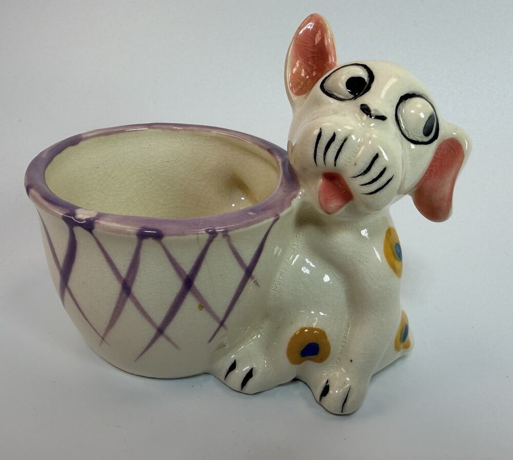 Small Vintage Bonzo the Dog Figurine Comic Strip Planter Toothpick Holder 3.5"